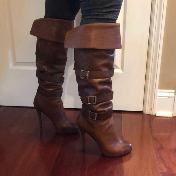 BCBGeneration Shoes - BCBG Brown Leather Heeled Boots